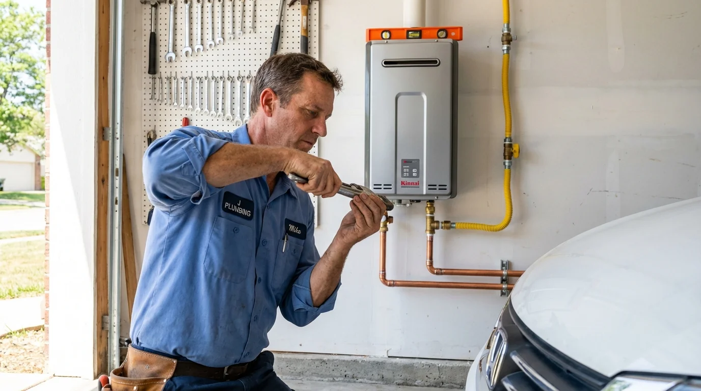 Tankless water heater installation by a Johns Plumbing LLC plumber in Lithopolis